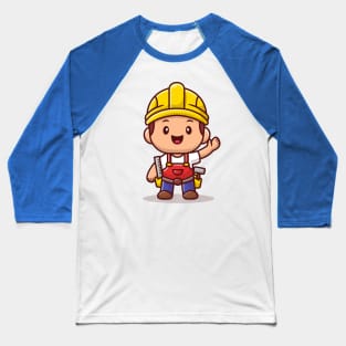 Handyman With Ruler And Hammer Baseball T-Shirt